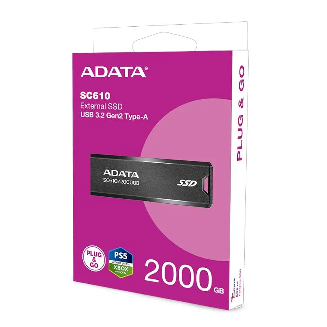 ADATA SC610 SSD Externo 2TB USB 3.2 Gen2 Negro 4