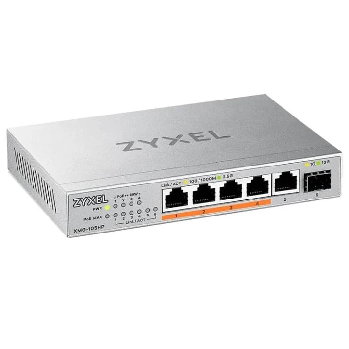 Zyxel XMG-105 Switch 5x2,5G 1xSFP+ PoE++ Desktop 1