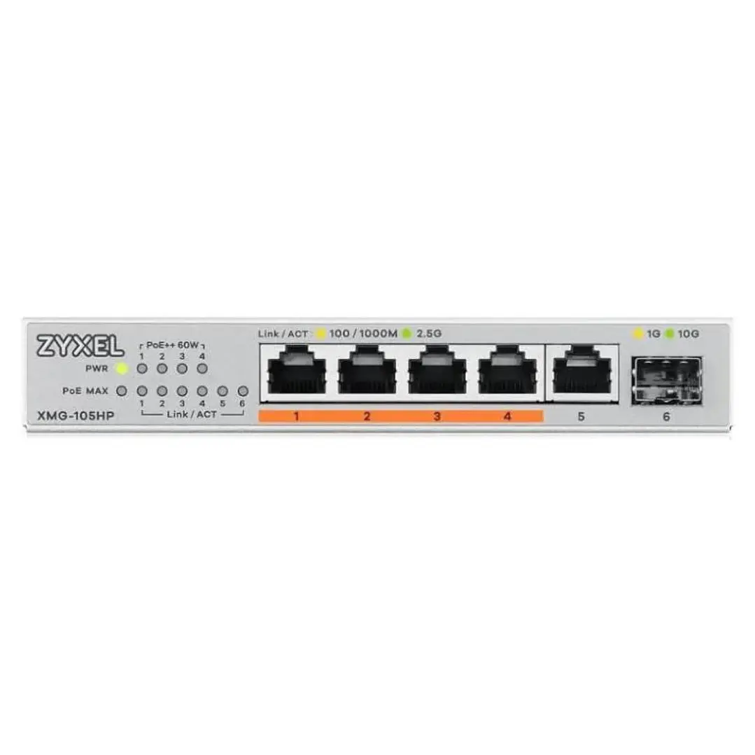 Zyxel XMG-105 Switch 5x2,5G 1xSFP+ PoE++ Desktop 2