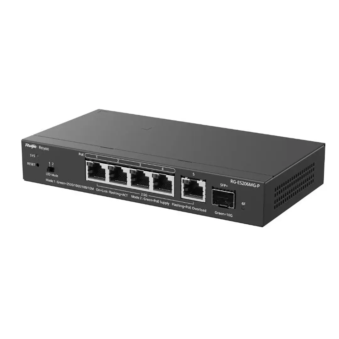 Reyee ES206MG-P Switch 4xmGb PoE 1xSFP+ 70W 2