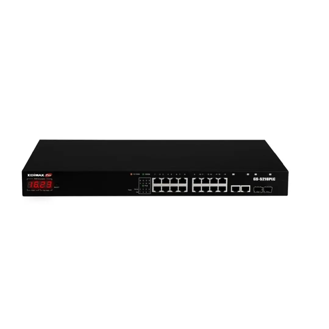 Edimax PRO GS-5216PLC Switch 18xGb PoE+ 2xSFP Surv 1