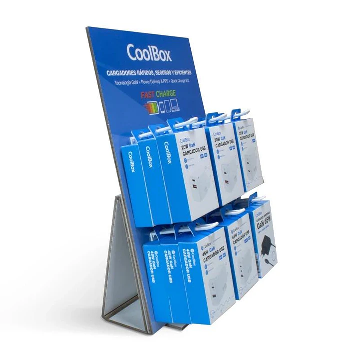 COOLBOX PACK 12 CARGADORES GAN2 + EXPOSITOR 3