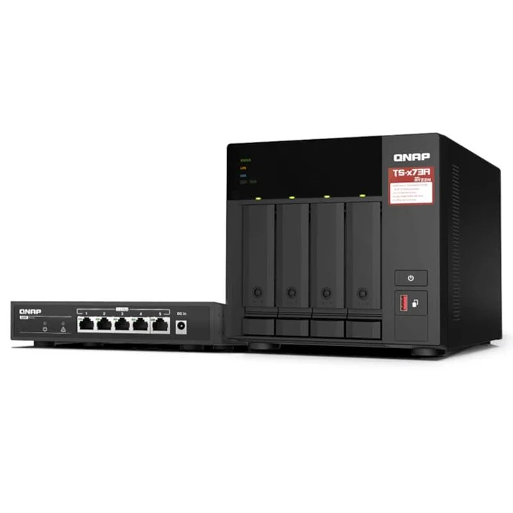 QNAP TS-473A-SW5T Bundle NAS 4XHDD-Bay + Switch 1