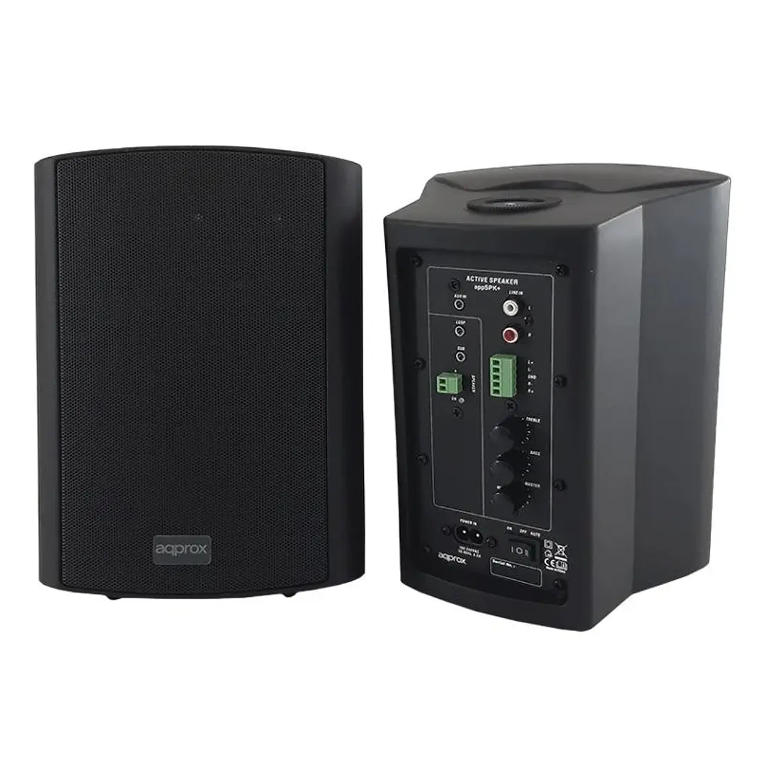Approx Altavoces Pared Dig.2x30W kit de mont negro 3