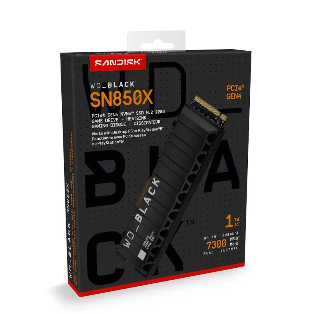 WD Black SN850X WDS100T2X0E SSD 1TB PCIe Gen4 NVMe 4