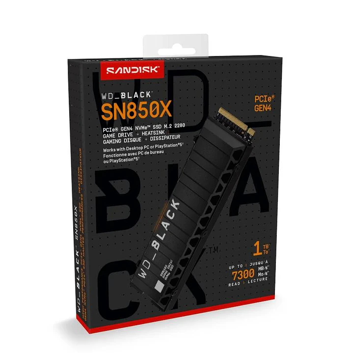 WD Black SN850X WDS100T2X0E SSD 1TB PCIe Gen4 NVMe 4