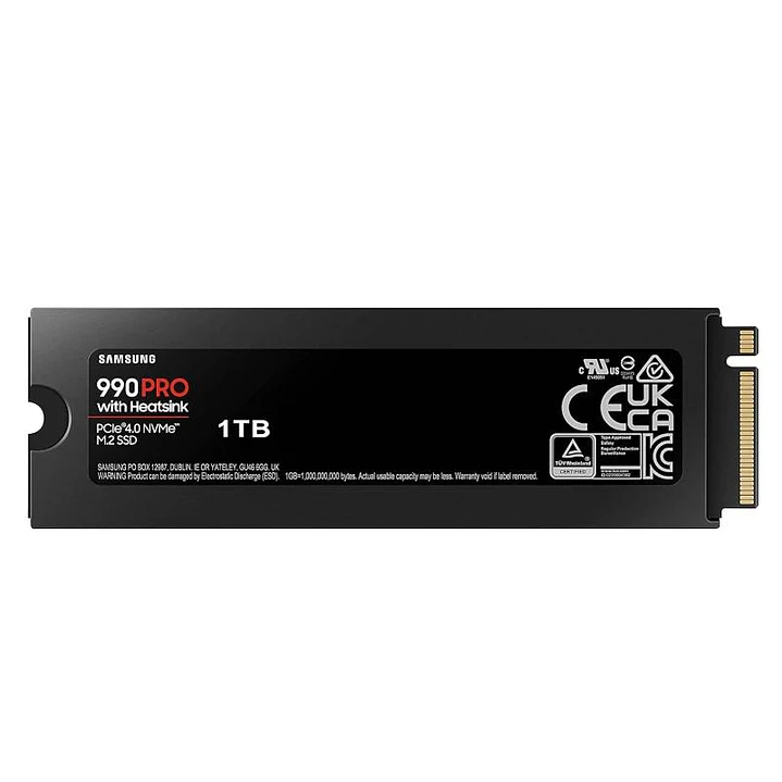 Samsung 990 PRO HeatSink SSD 1TB PCIe 4.0 NVMe M.2 3