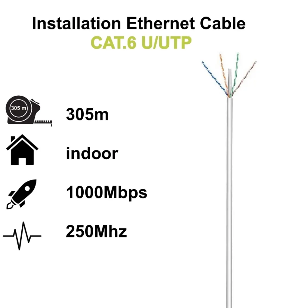 Ewent Bobina cable red Cat. 6 U/UTP, LSZH, 305mt 1