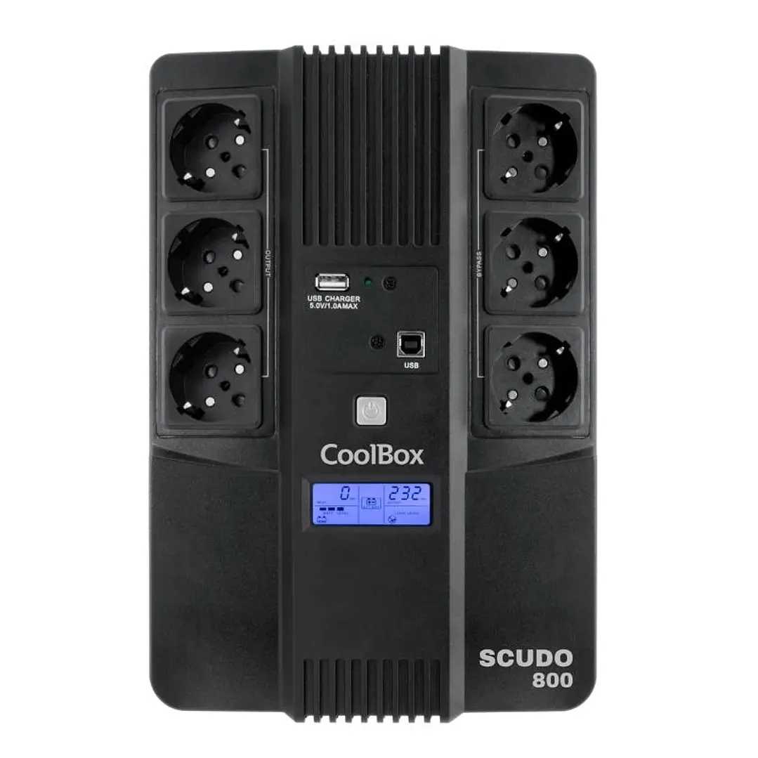 COOLBOX SAI SCUDO3 800VA/480W CON PANTALLA  LCD 1