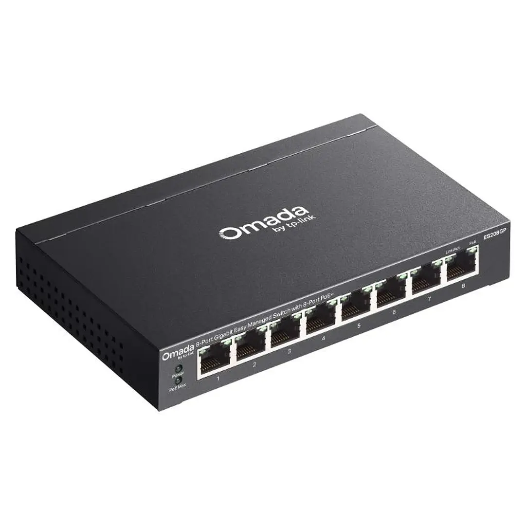TP-Link ES208GP Switch 8xGbE PoE+ Acero Desktop 3
