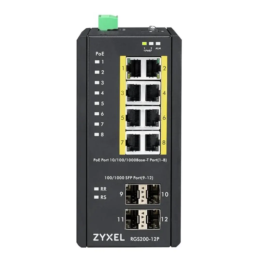 Zyxel RGS200-12P Switch POE Gest DIN 240W IP30 1