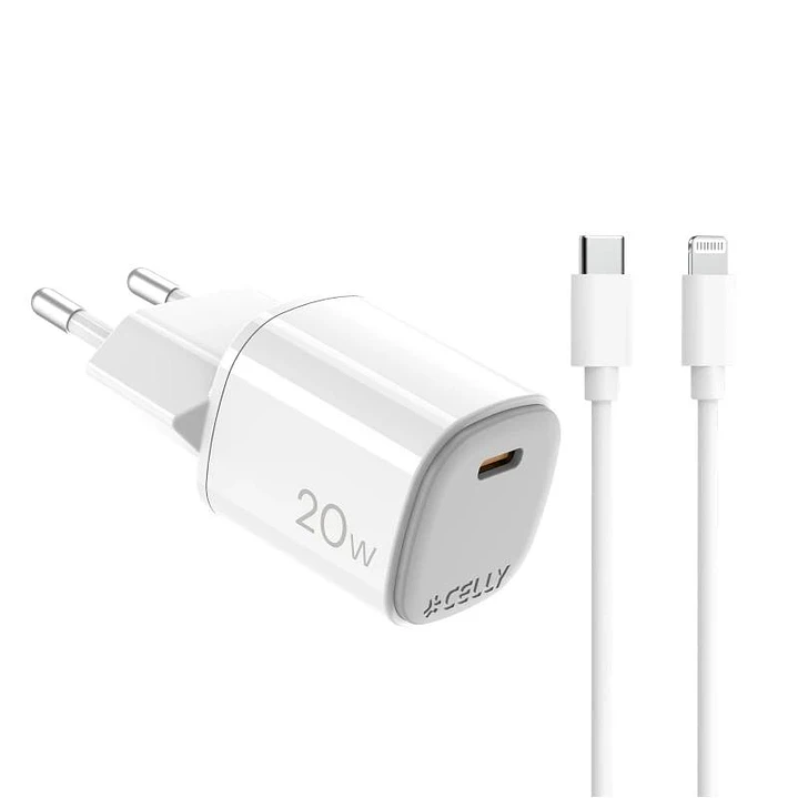 Celly Cargador Gan  1C 20w+ C A Light + Cable 1