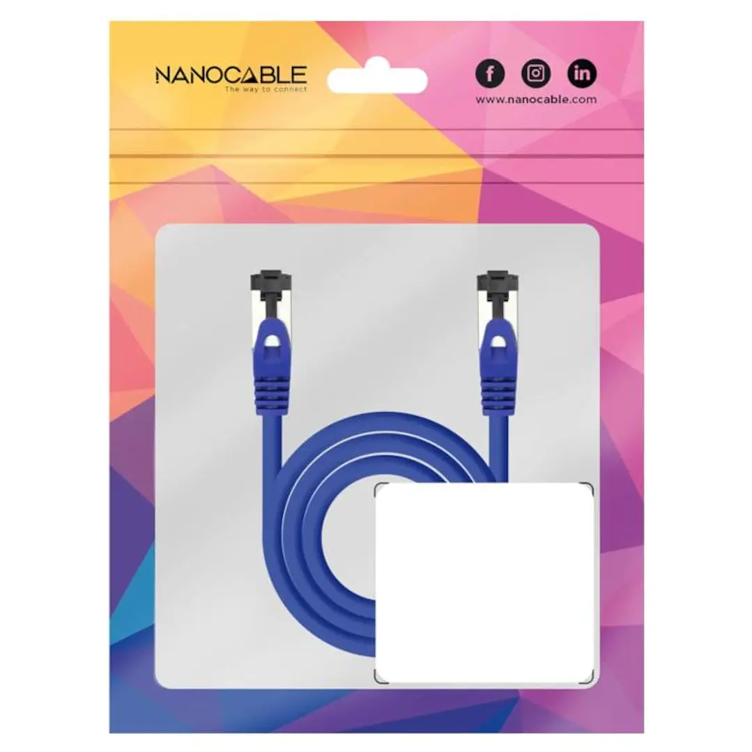 Nanocable Cable red Cat. 8.1 2GHZ SSTP Azul 1m 4