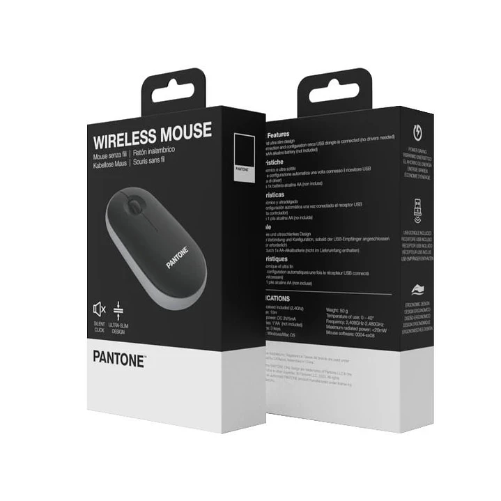 Celly Raton Pantone Inalambrico Negro Click silen. 2