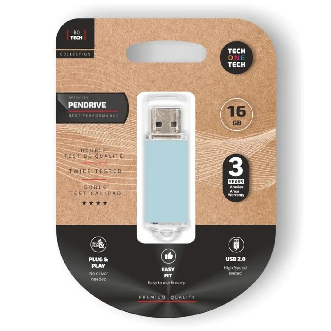 TECH ONE TECH Basic Pendrive 16Gb USB 2.0 Blue 1