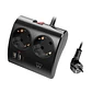 EWENT EW3871 Regleta 2  Shucko 2 Usb-A 1 Usb-C Neg - Miniatura 2
