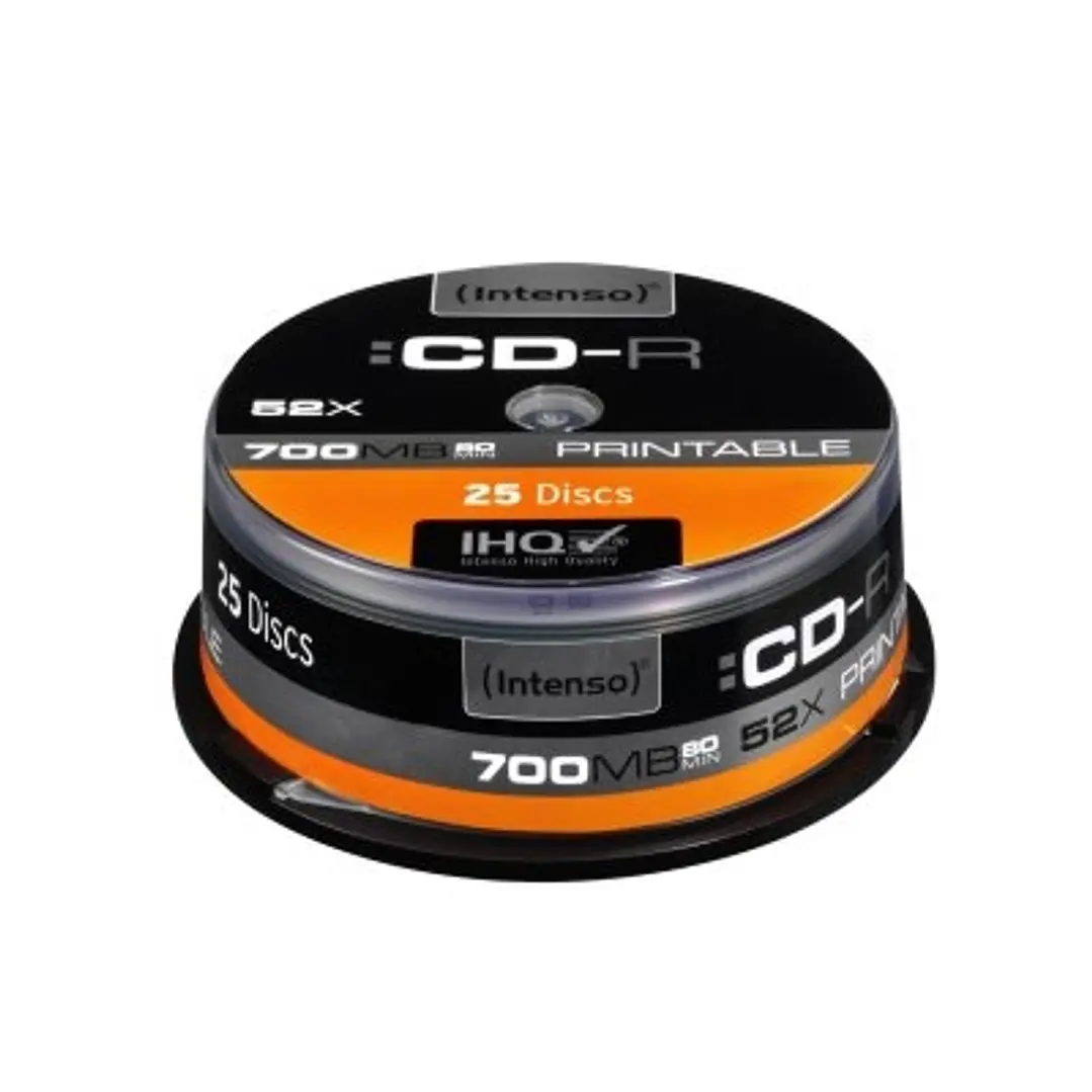 Intenso CD-R 700MB 52x Printable Tarrina 25Uds 1