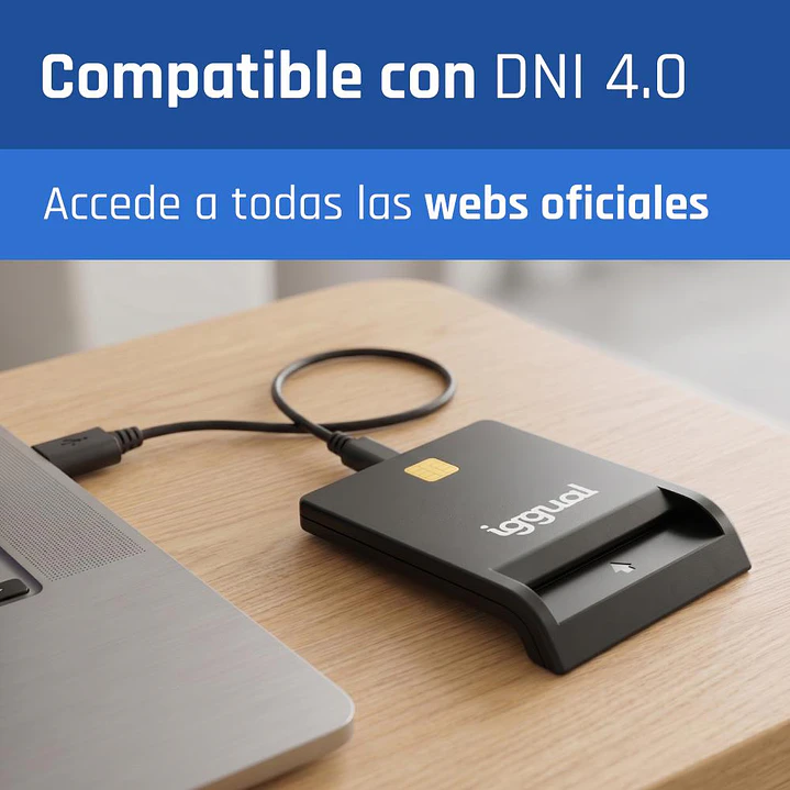 iggual Lector DNI SIP tarjetas ID USB 2.0 negro 2