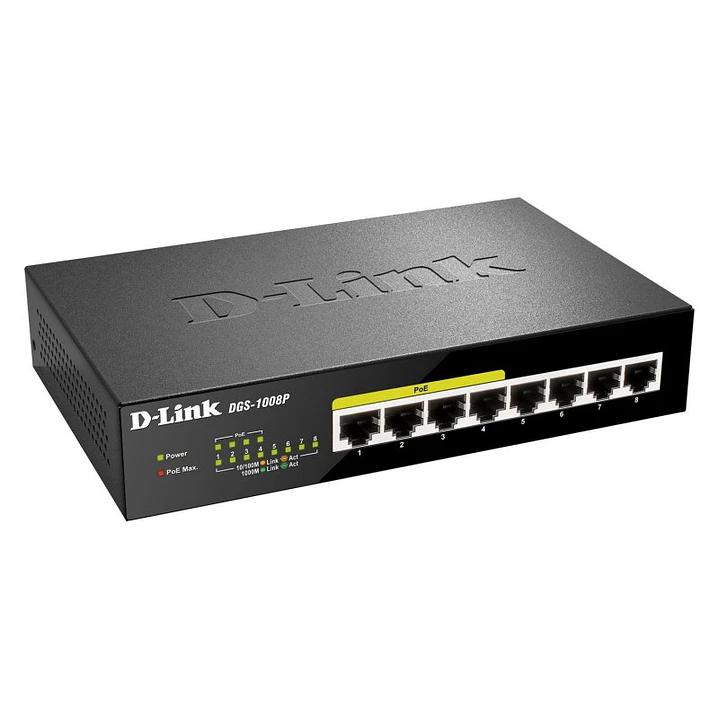 D-Link DGS-1008P Switch 8xGB 4xPoE 4