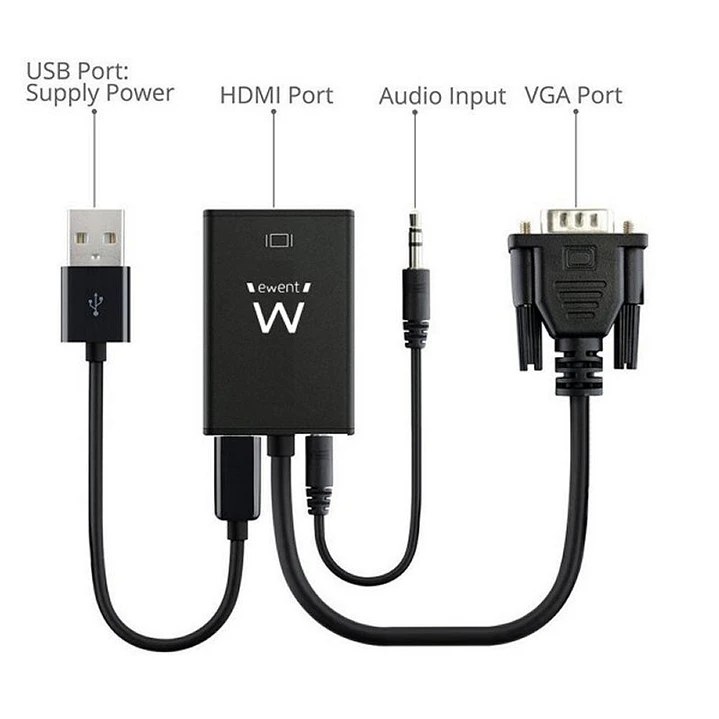 EWENT EW9866 Adaptador Vga/Hdmi con Audio 3