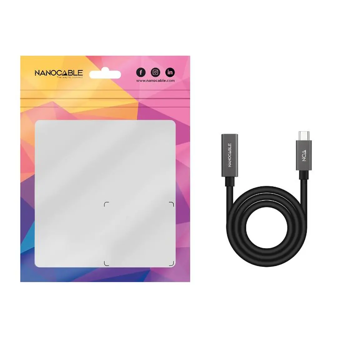 Nanocable Cable USB 3.2 Gen2 USB-C M/H 1,5 M Negro 4