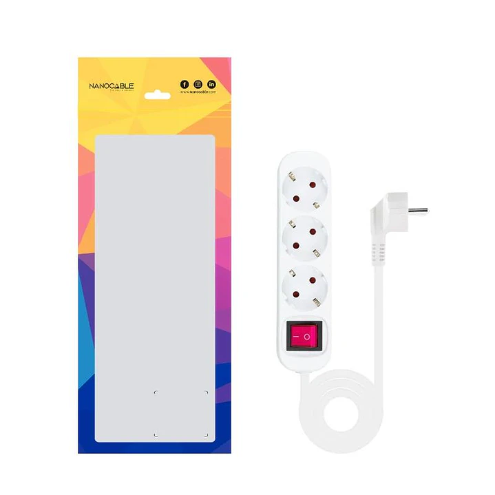 Nanocable Regleta 3 Tomas Interruptor Blanco 3