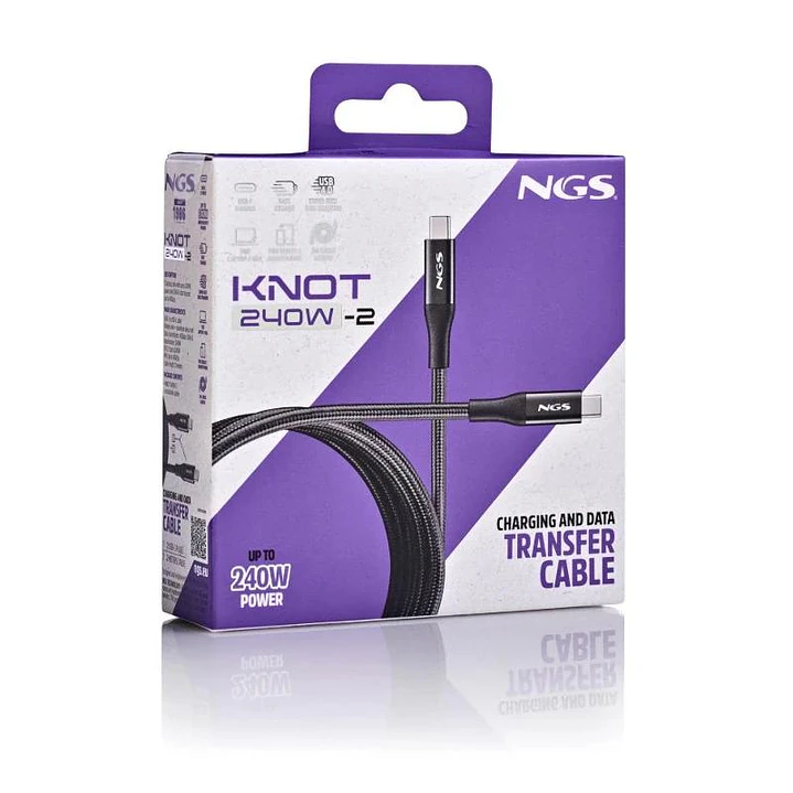 NGS Cable carga rapida USB C a USB C de 2 m 3