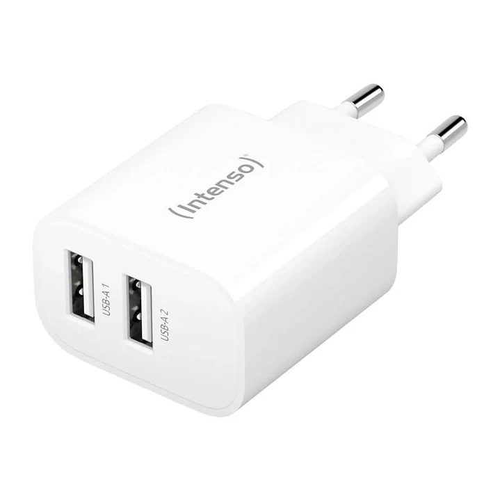 Intenso | Cargador pared W24AA|2xUSB-A|blanco 1