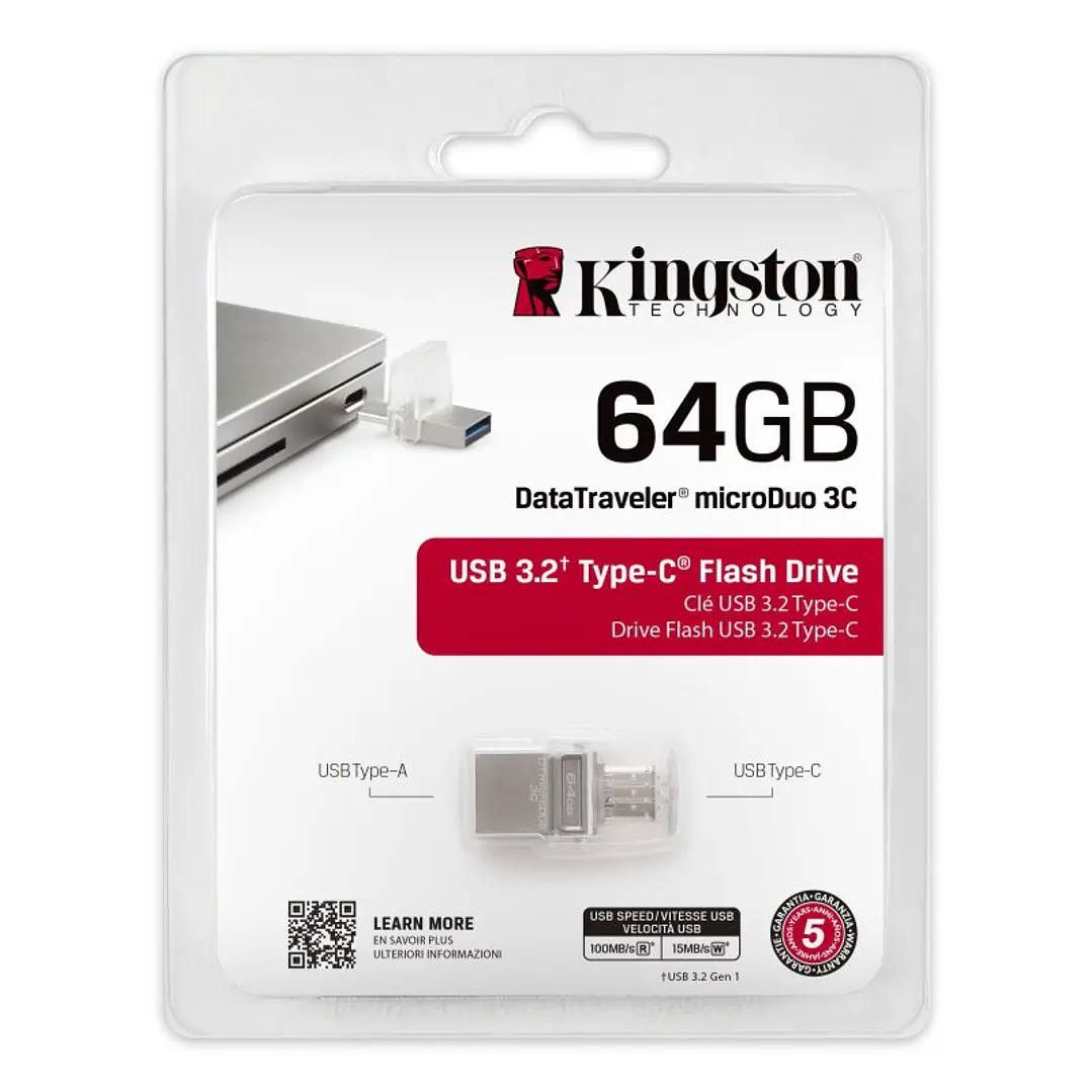 Kingston DataTraveler MicroDuo 3C 64GB USB3.2 4