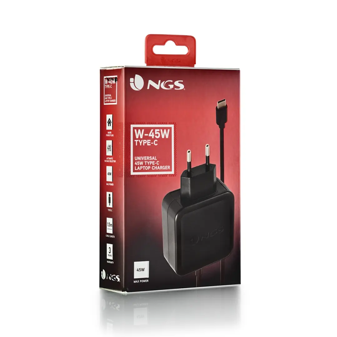NGS Cargador portatil W-45WTYPEC 45W 3A 2