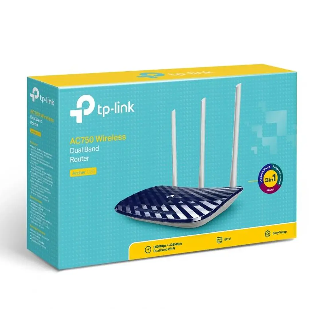 TP-Link Archer C20 Router WiFi AC750 1xWAN 4xLAN 4