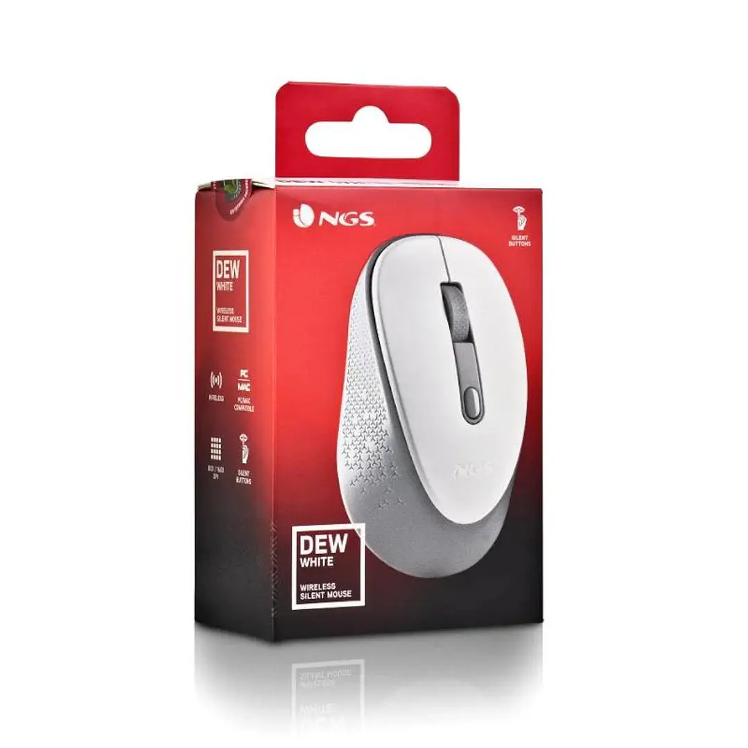 NGS RATON INALAMBRICO 800/1600DPI Blanco 4