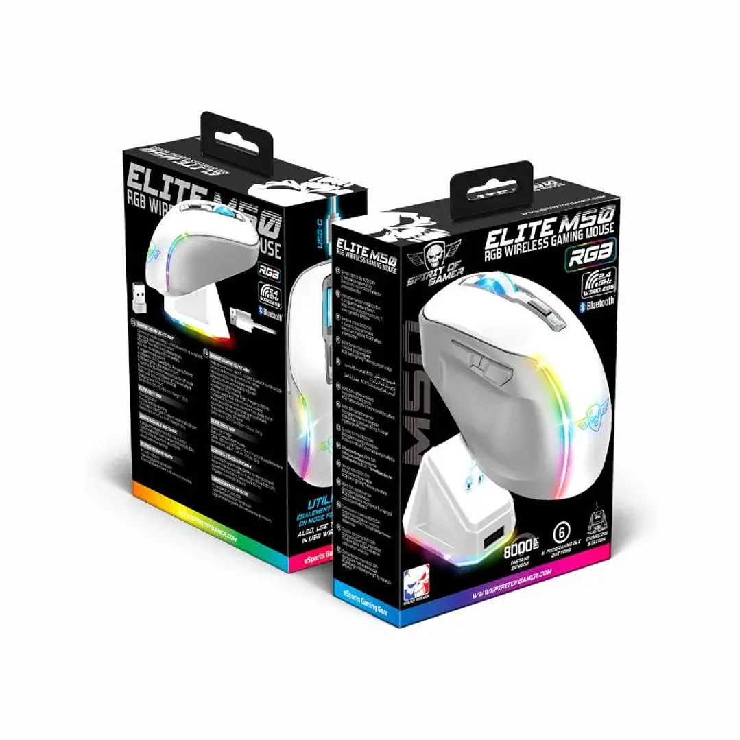 Spirit of Gamer Raton Inalambrico Elite M50 Blanco 4