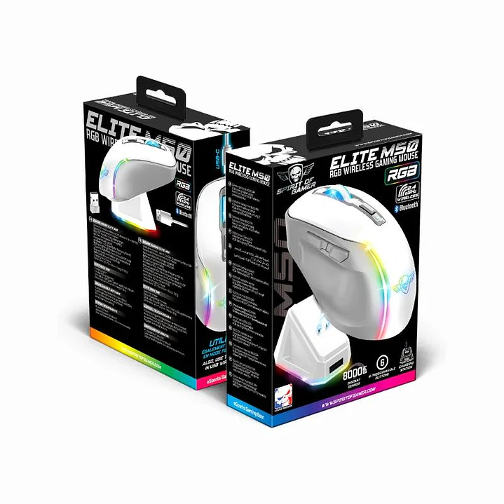 Spirit of Gamer Raton Inalambrico Elite M50 Blanco 4