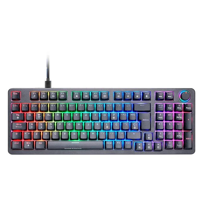 Mars Gaming Tecl. MKPROYES Silent Switch RGB Negro 1
