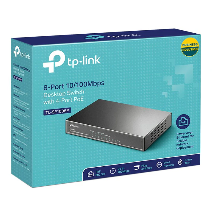 TP-LINK TL-SF1008P Switch 8x10/100Mbps 4xPoE Metal 2