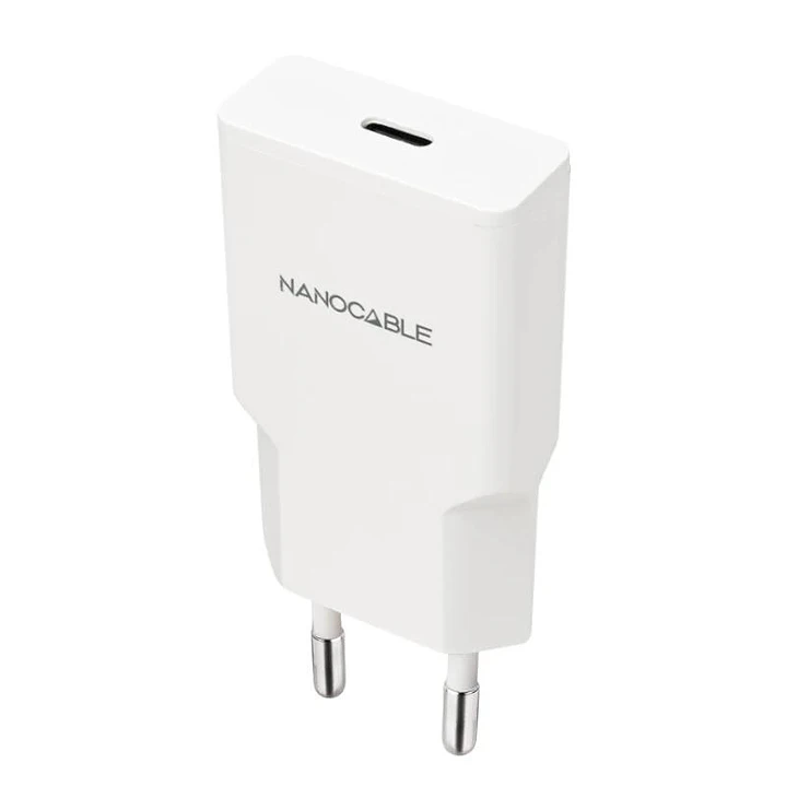 Nanocable Cargador USB-C/PD + USB-A/QC 25W Blanco 1