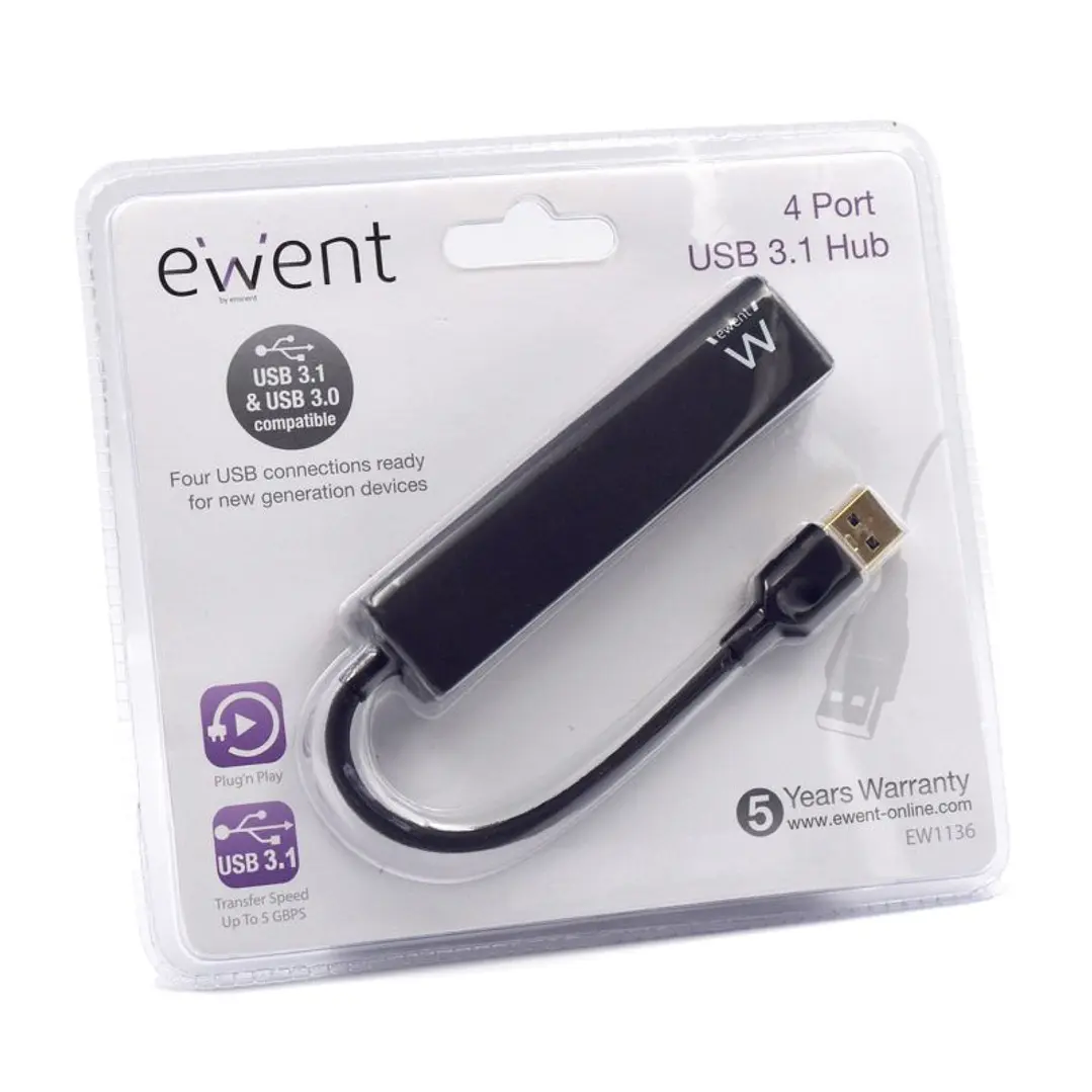 EWENT EW1136  Hub 4 Puertos USB 3.0 2