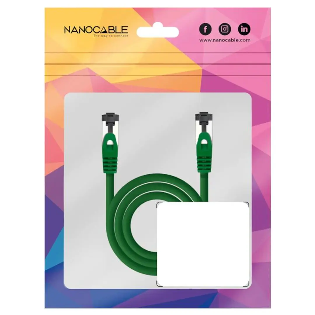 Nanocable Cable red Cat. 8.1 2GHZ SSTP Verde 1m 4
