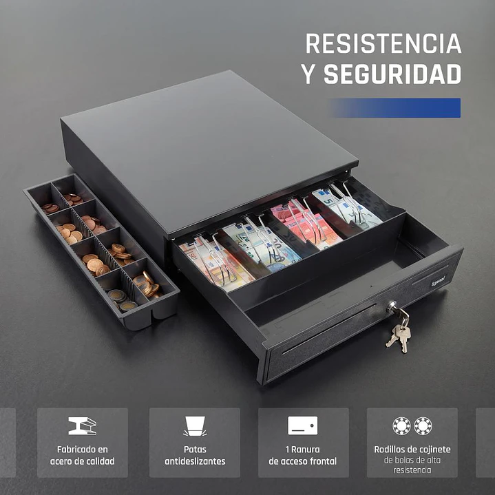 iggual Cajón portamonedas IRON-20 42cm 4+8 negro 3