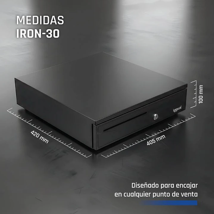 iggual Cajón Portamonedas IRON-30 42cm 5+5 negro 4
