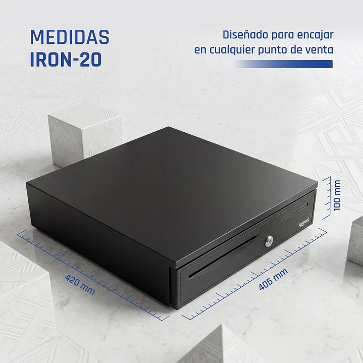 iggual Cajón portamonedas IRON-20 42cm 4+8 negro 4