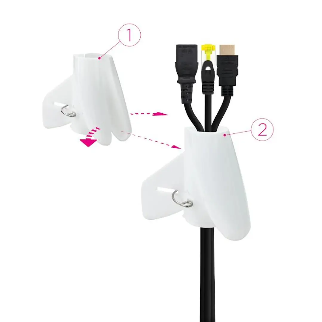 Nanocable Organizador cables flex. 25mm 1 M Blanco 2