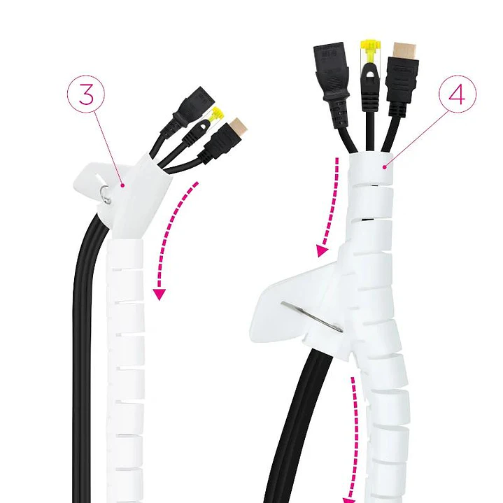Nanocable Organizador cables flex. 25mm 1 M Blanco 4