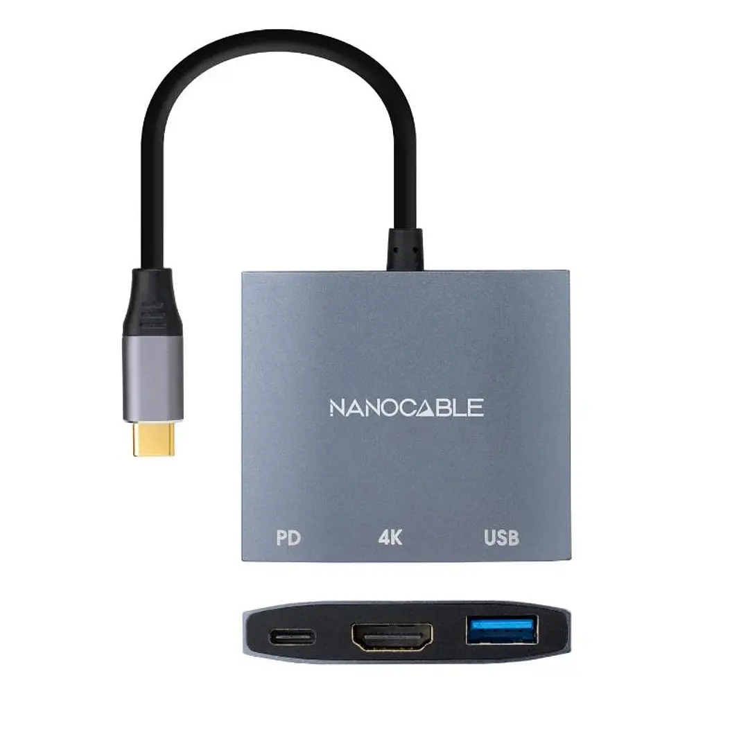 Nanocable Conversor USB-C a HDMI/USB3.0/PD 15 cm 3