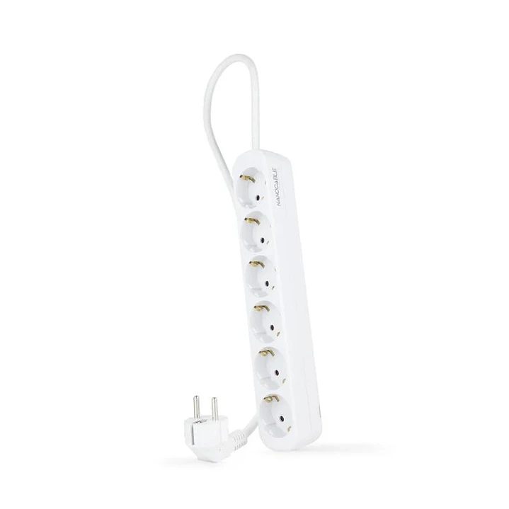 Nanocable Regleta de Enchufes 6 Tomas 1.4 m Blanco 1