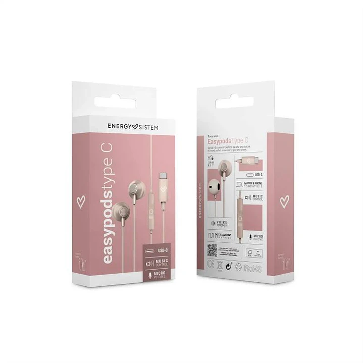 Energy Sistem Auriculares EasyPods Type C Rose 4
