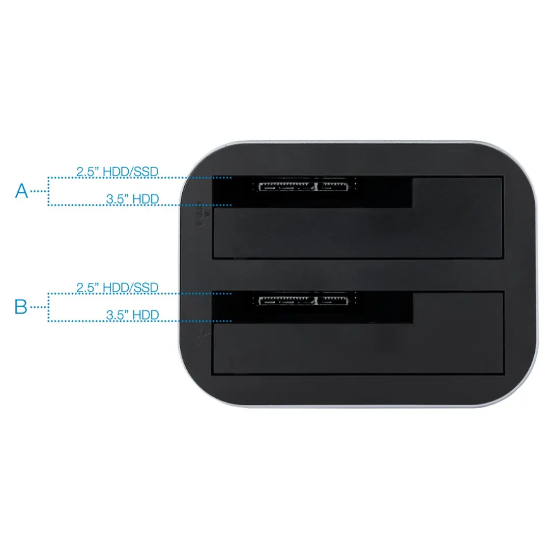 Tooq TQDS-805G Dock Station Doble Bahía HDD Gris 4