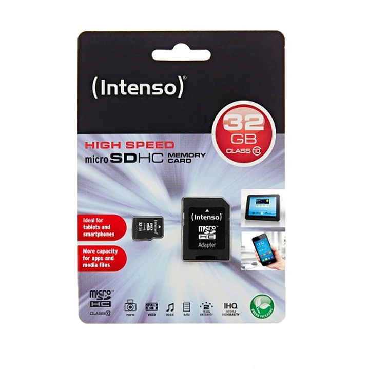 Intenso 3413480 Micro SD clase 10 32GB c/adapt 2