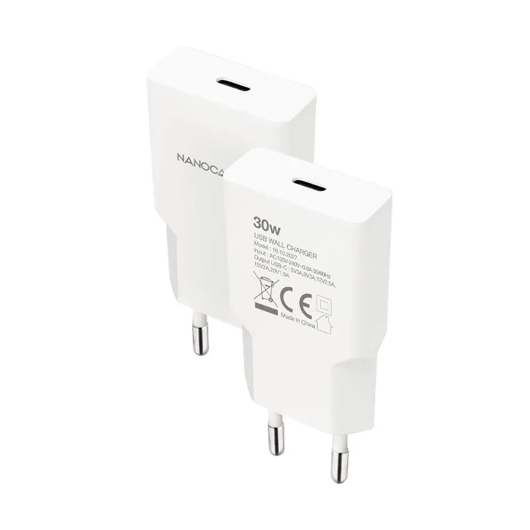 Nanocable Cargador USB-C/PD 30W   Blanco 2